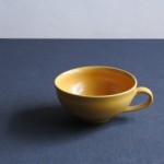 [矢口桂司]スープカップ 黄釉