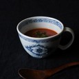 [工房禅]染付スープカップ 菱花紋